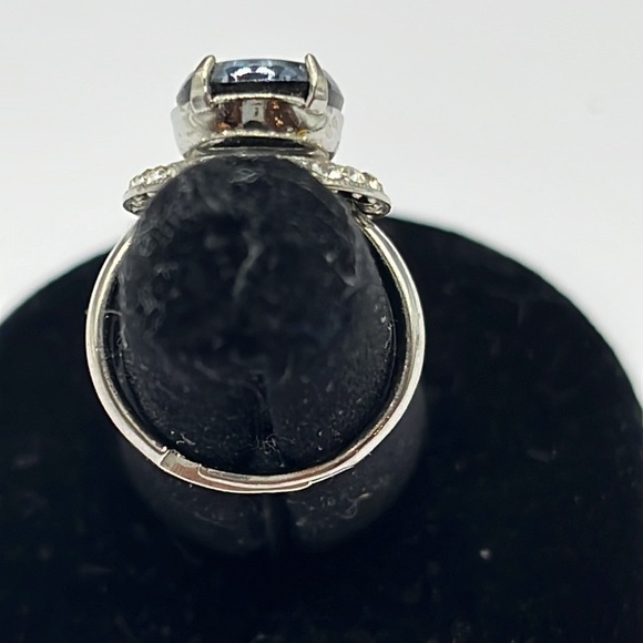 Vintage Sarah Coventry Black Stone And Silver Tone Halo Ring 1964 Size 6-7 - Picture 6 of 11